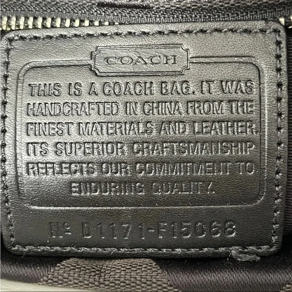 VTG Y2K COACH Signature Jacquard East West Shoulder Bag Purse Monochrome Black - Picture 14 of 14